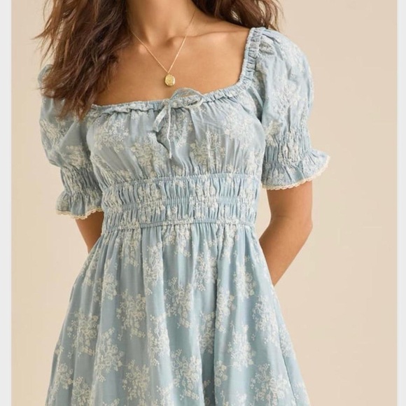 NEW Altar’d State Blue Floral Midi Dress Size XS NWT - Picture 3 of 8